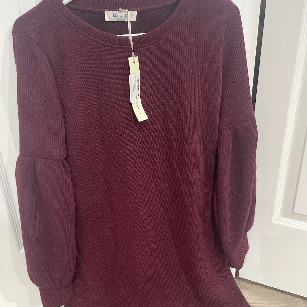 She and sky long sleeve sweater dress